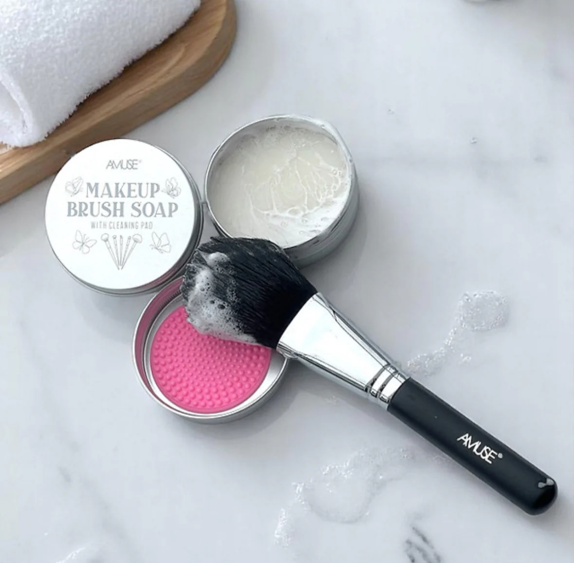 12PCS DISPLAY MAKEUP BRUSH SOAP AMUSE AM644 - Image 2