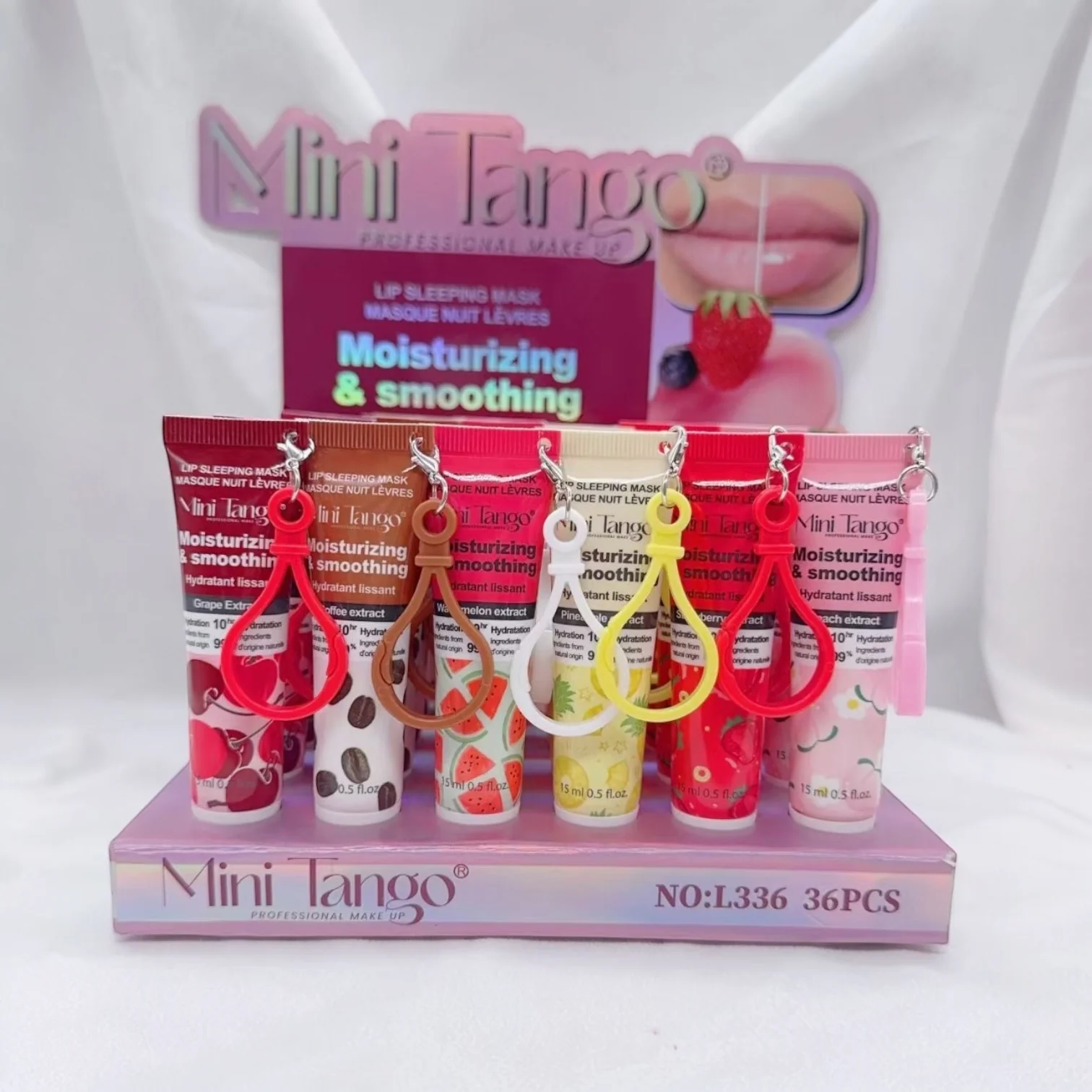 36PCS DISPLAY MINI TANGO SMOOTHING MOISTURIZING LIP GLOSS L336