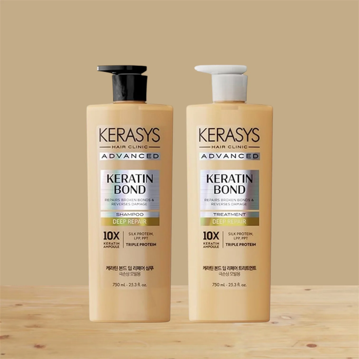 2PCS KERASYS KERATIN BOND DEEP REPAIR SHAMPOO AND TREATMENT KS-AAS