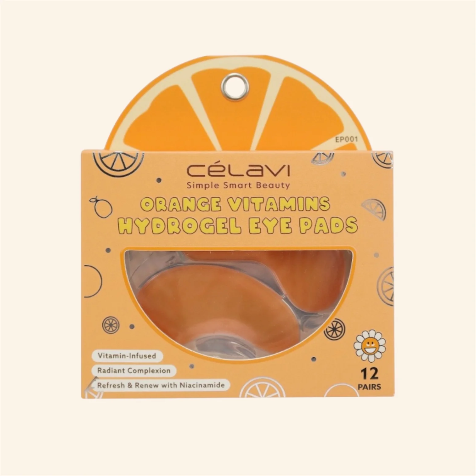 3PCS CELAVI ORANGE VITAMINS HYDROGEL EYE PADS 12 PAIRS EP001