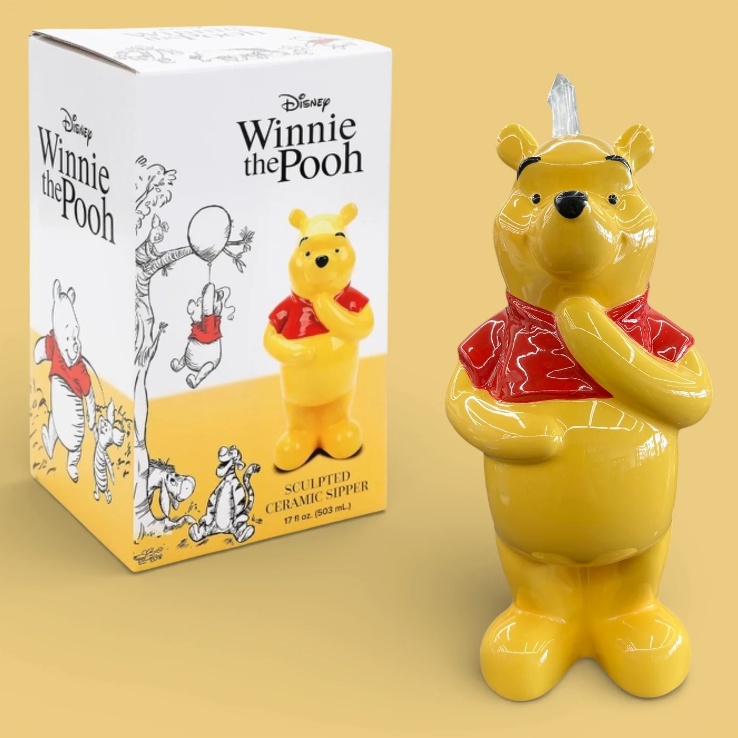 3PCS WINNIE THE POOH SCULPTED CERAMIC SIPPER VKA76WSDSC