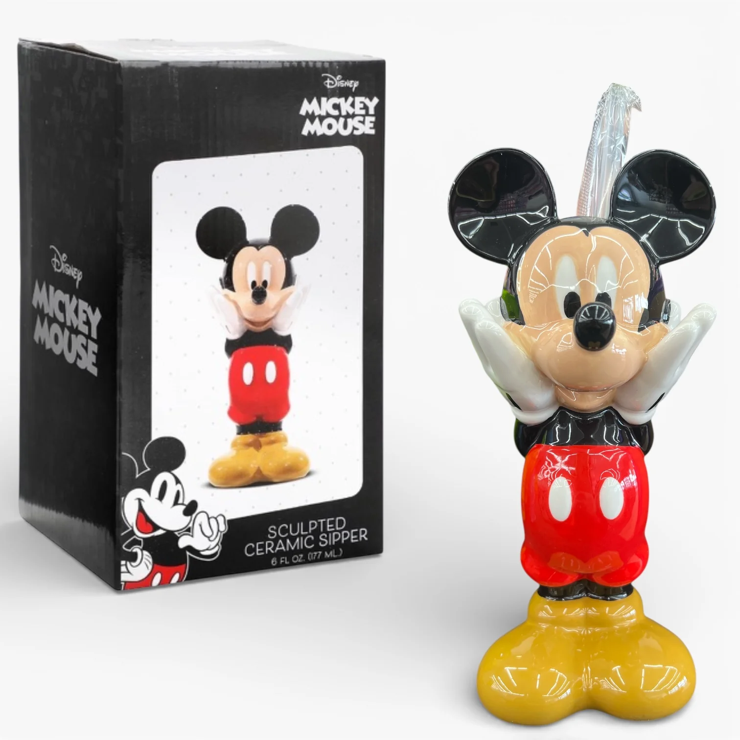 3PCS MICKEY MOUSE SCULPTED CERAMIC SIPPER VKA76X4DSY