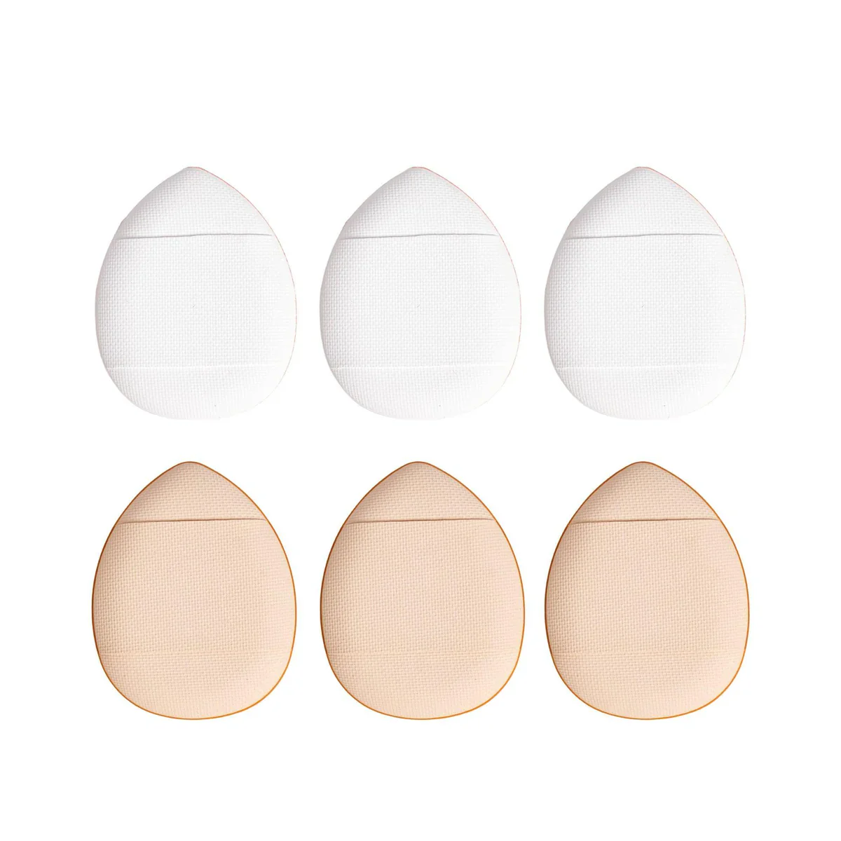 6PCS PACK MISS LIL USA 6PCS MINI PUFFS BEIGE & WHITE - Image 3