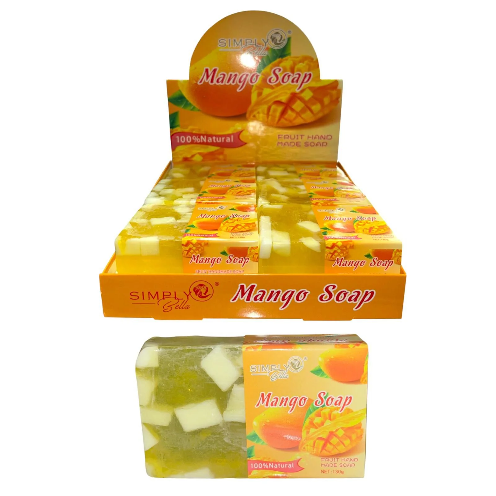 SIMPLY BELLA FRUIT HAND MANGO SOAP 12 PCS DISPLAY #SIM041